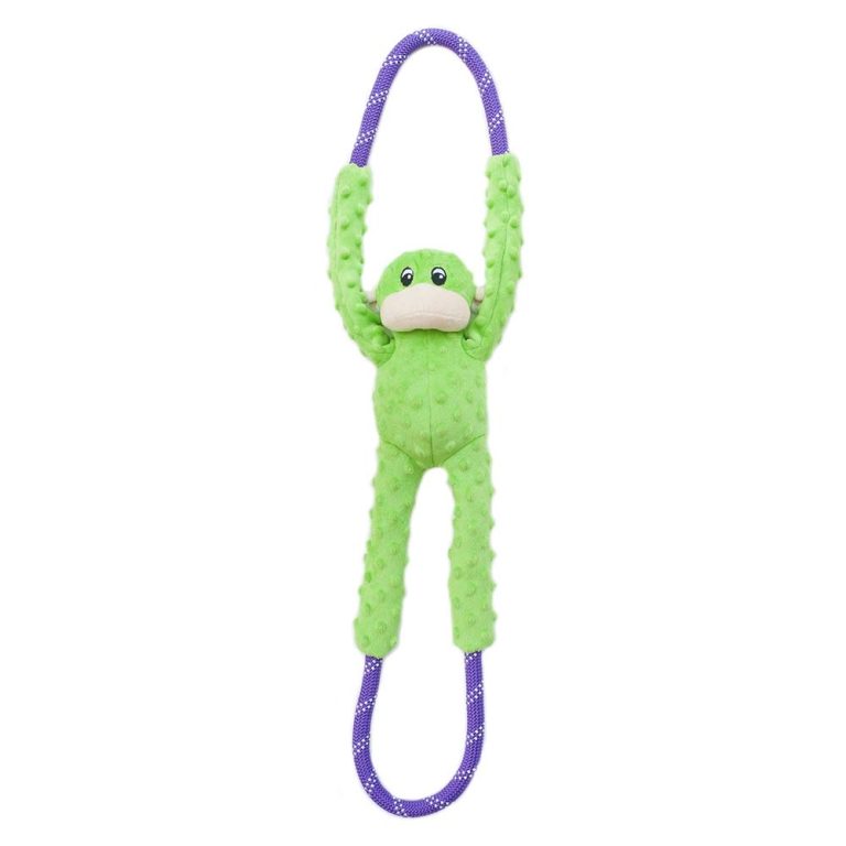 Frisco Plush With Rope Squeaking Monkey Dog Toy